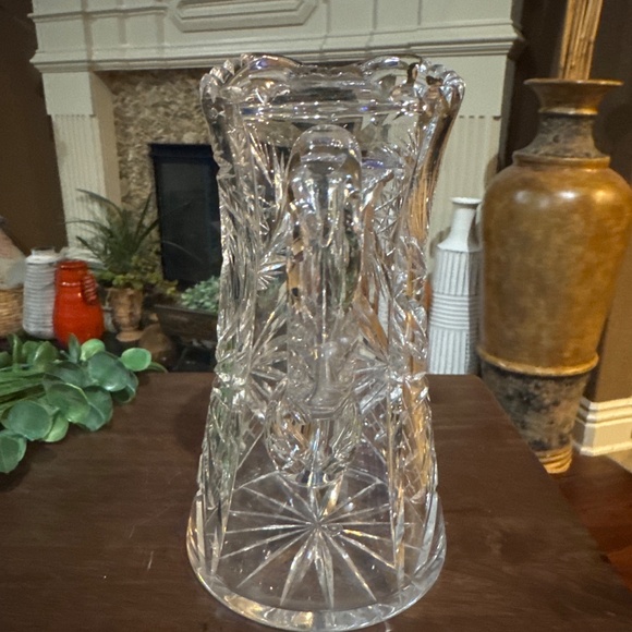 8.5” Antique American Brilliant Period ABP Cut Crystal Glass Pitcher 1876-1914 - Picture 3 of 9